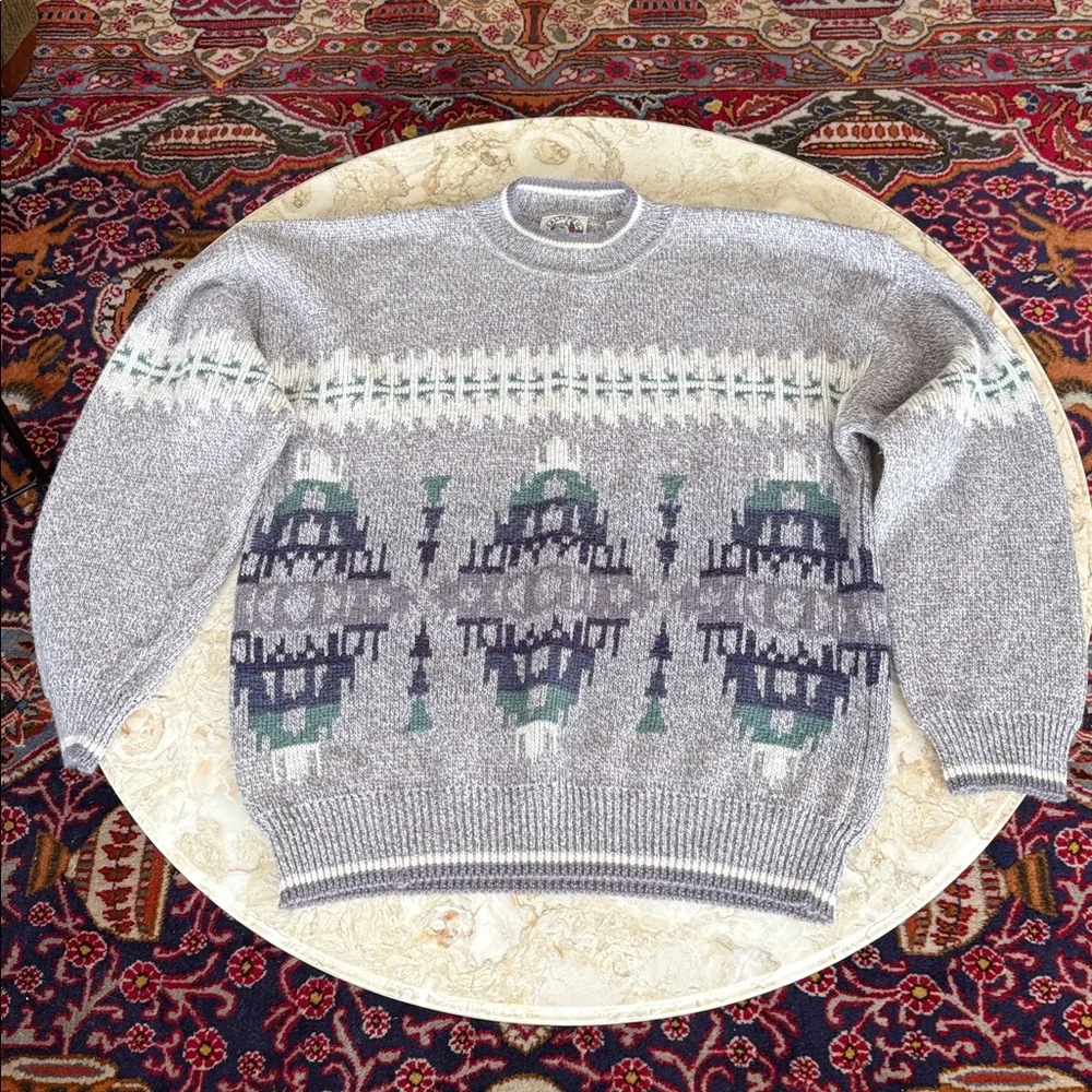 Vintage GANT Salty Dog Wool Blend Sweater – Nordic Pattern – XL - Picture 2 of 10